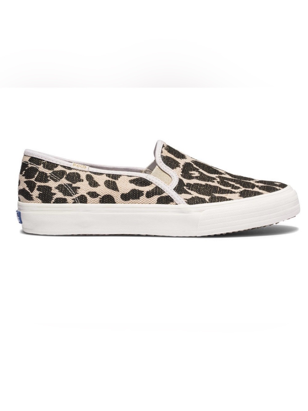Keds Women’s Slip-On Sneakers in Leopard Print Black & Cream Size 7.5